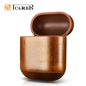 Wax Leather Earphones Charging Case for AirPods Case for iPhone