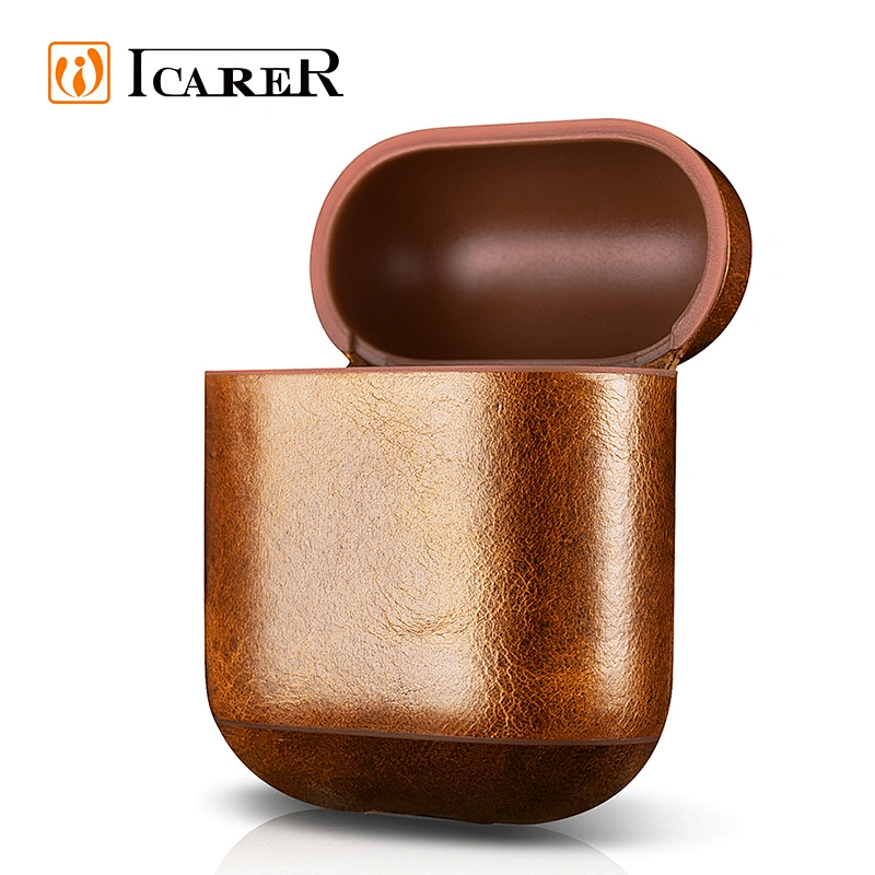 Wax Leather Earphones Charging Case for AirPods Case for iPhone