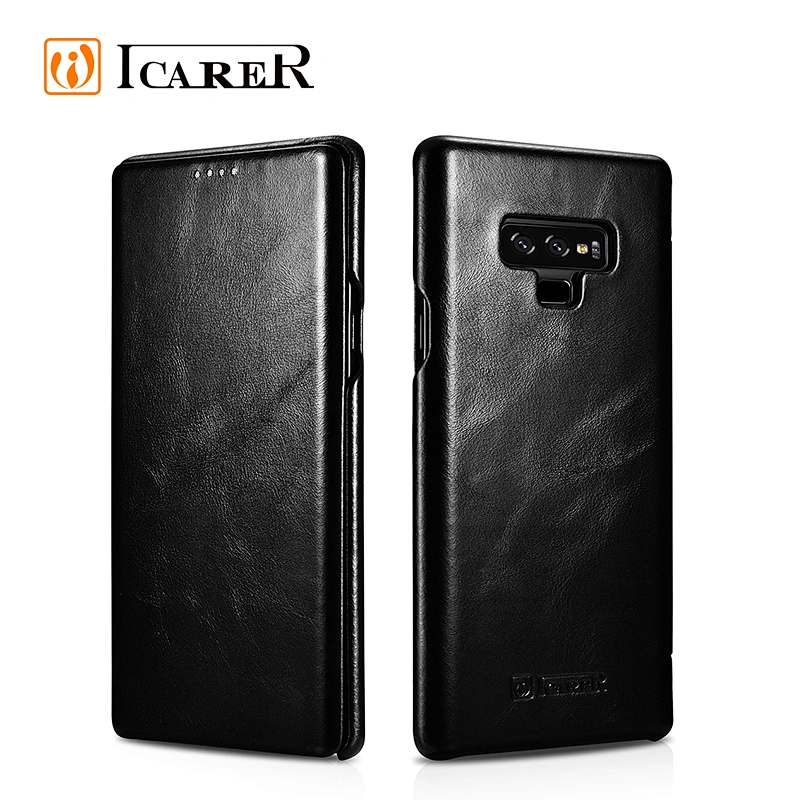 Hot Selling Top Quality Genuine Leather Flip Mobile Phone Cover Case For Samsung case for Galaxy Note 9