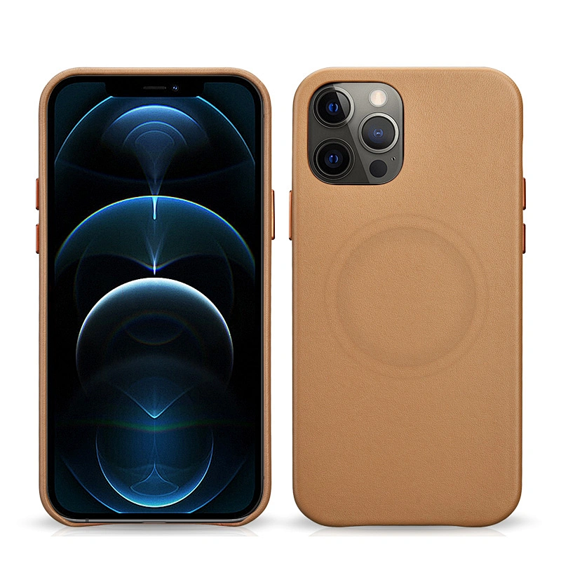 Luxury Real Leather Magnetic for iPhone 12 Pro Max 6.7 inch OEM Shakeproof Original Soft Cases  for iPhone 12 Case Cover