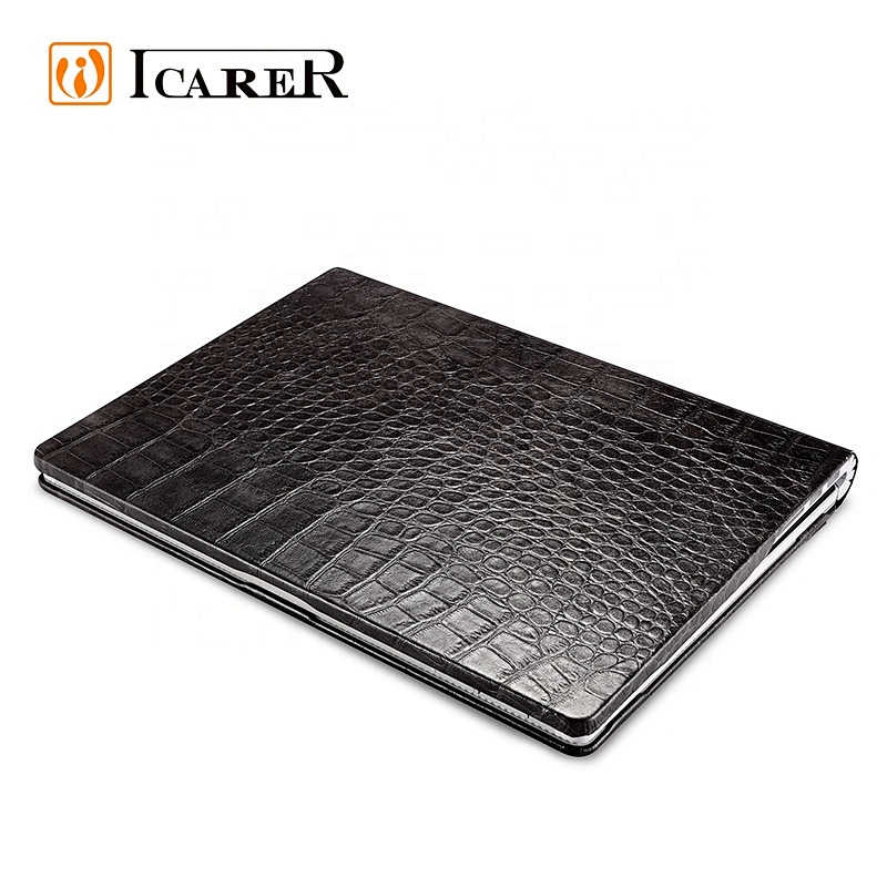 2019 Top Grade Innovative Design Embossed Crocodile Pattern Genuine Cowhide Leather Detachable Flip Case for Surface Book 2