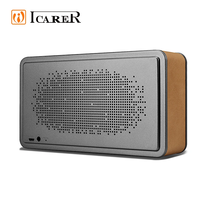 Leather Hifi Audio Portable Party Best Vibration Wireless Portable MP3 Radio Player Speaker