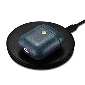 High Quality Support Qi Wireless Charging Crazy Horse Leather Case for AirPods for Apple Wireless Earphone