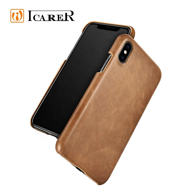 ICARER Real Leather Detachable 2 in 1 Magnetic Wallet Folio Case for iPhone XS Max