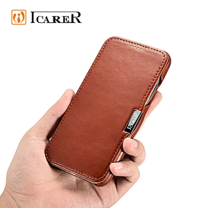 ICARER Cowhide Leather Phone Cover Case For Iphone X