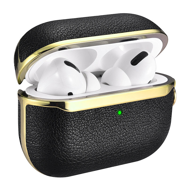 Wholesale Anti-fall Earphone Accessories Shockproof Genuine Leather Case for Airpods pro With Package