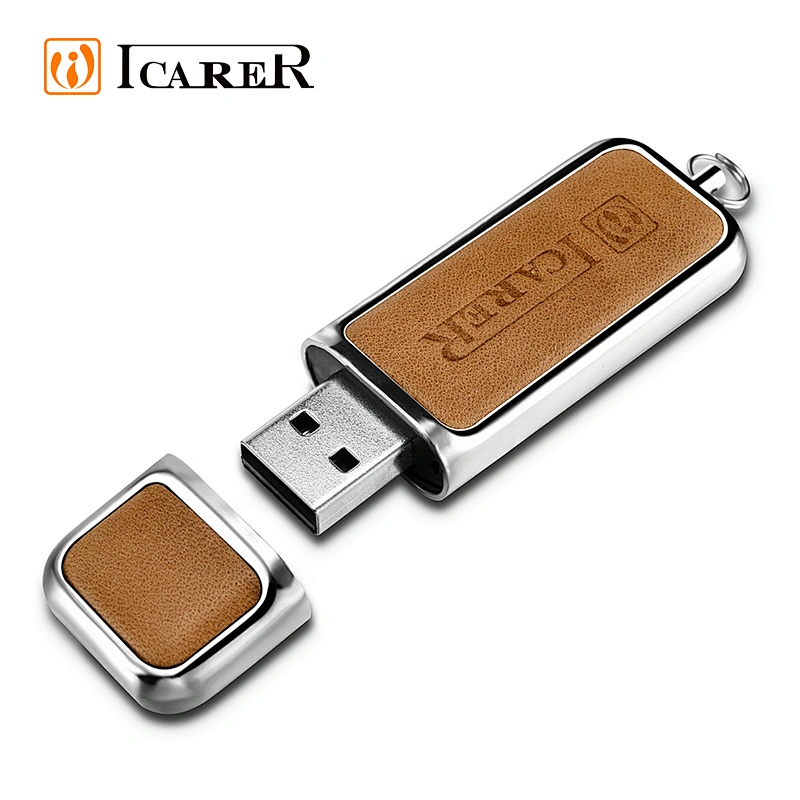 Wholesale High Quality OEM Support Logo Custom 16GB USB 2.0 Mini Leather USB Flash Drive Disk