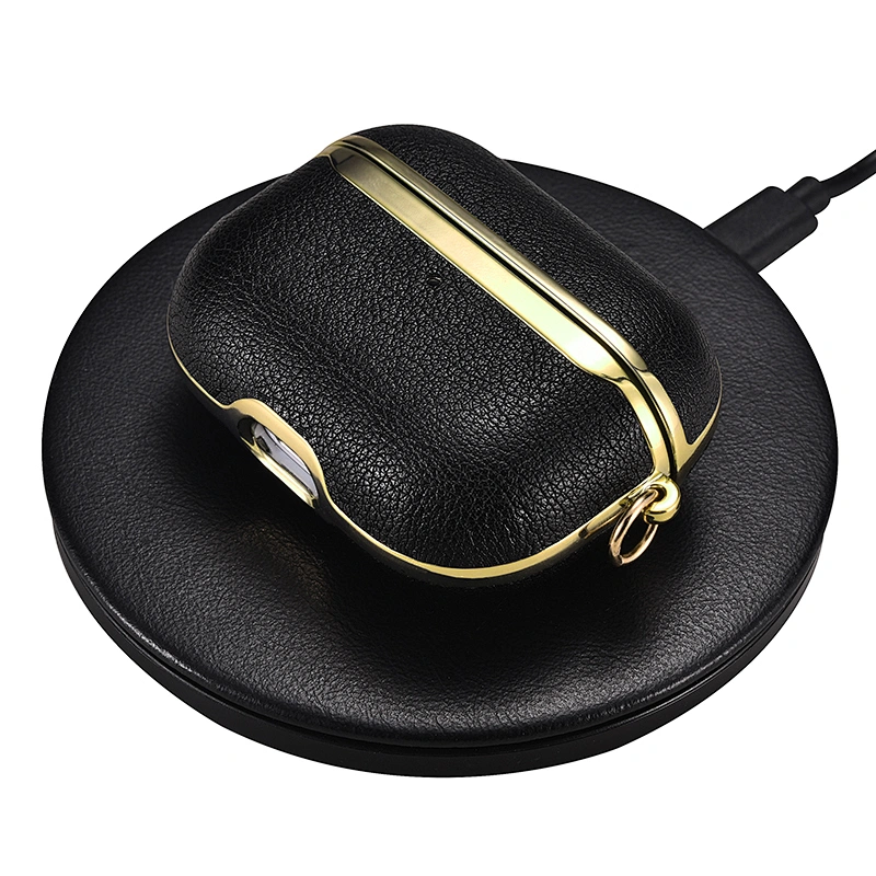Wholesale Anti-fall Earphone Accessories Shockproof Genuine Leather Case for Airpods pro With Package