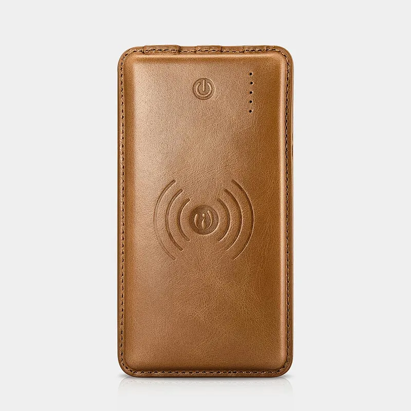 Customized Leather High Capacity Mobile Charger Fast Charging 10000mAh Power Bank