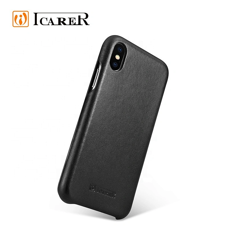 ICARER High Quality Real Leather Curved Edge Luxury Series Phone Case for iPhone XS Max