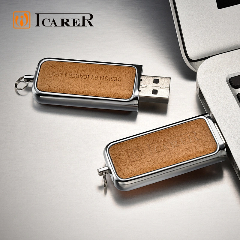 Wholesale High Quality OEM Support Logo Custom 16GB USB 2.0 Mini Leather USB Flash Drive Disk