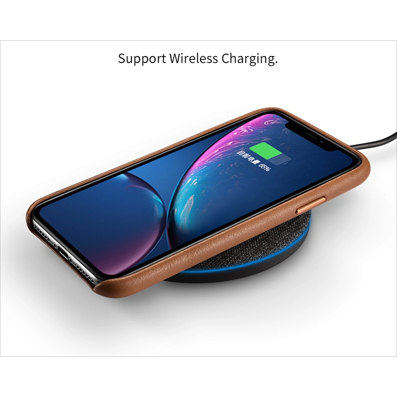 Top Quality Original Series Genuine Leather Mobile Phone Back Cover Phone Case for iPhone XR