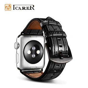 2019 ICARER Hot Newest Avant-garde Series Real Cow Leather Watch Band for Apple Watch Strap