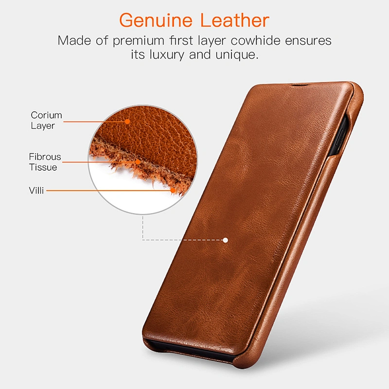 New Arrival Shockproof Genuine Leather Flip Mobile Phone Cover Case For  Samsung Galaxy S10 S10 Plus