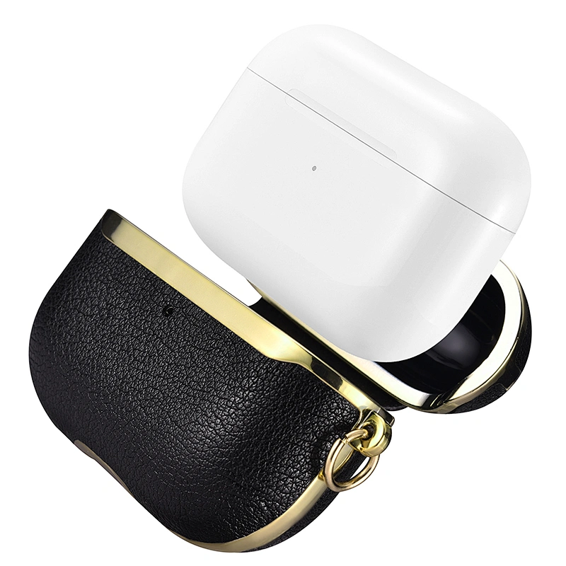 Wholesale Anti-fall Earphone Accessories Shockproof Genuine Leather Case for Airpods pro With Package