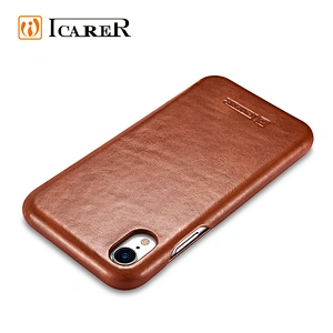 ICARER Hot Selling Type Curved Edge Mobile Phone Case Vintage Series Real Cowhide Leather Flip Case for iPhone XR XS Max
