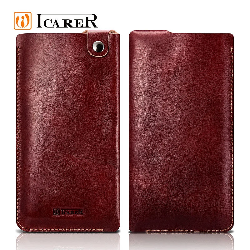 ICARER china supplier wholesale new style mobile accessory genuine leather cover phone case sleeve for iPhone 6 7 plus