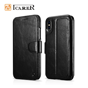 For iPhone X Genuine Leather Wallet Case Phone Case For iPhone X Card Slots Flip Cover