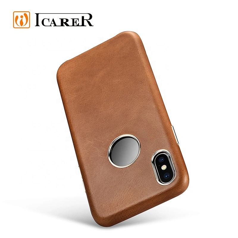 ICARER Shockproof Original Genuine Leather Phone Case for iPhone XS Max