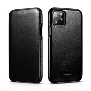 Factory Price 6.5 inch Real Leather Mobile Phone Flip Case for iPhone 11 Pro Max