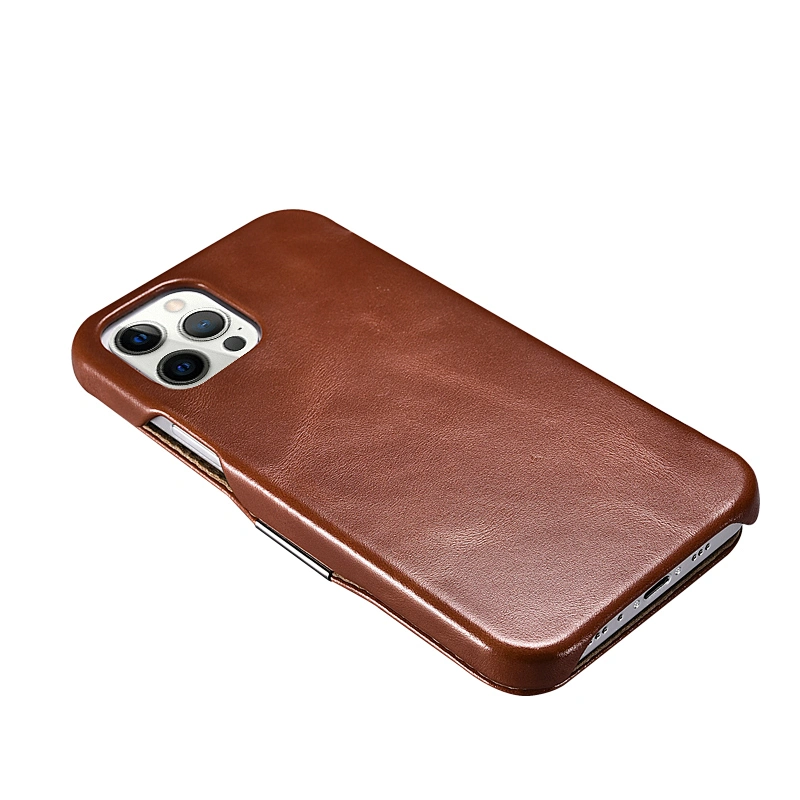 ICARER Vintage Genuine Leather Mobile Phone Case Side-open  6.7inch Case for iPhone 12 Pro Max