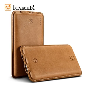 8000 mah Luxury Leather Surface Design Portable Power Bank for iPhone Fast Charging