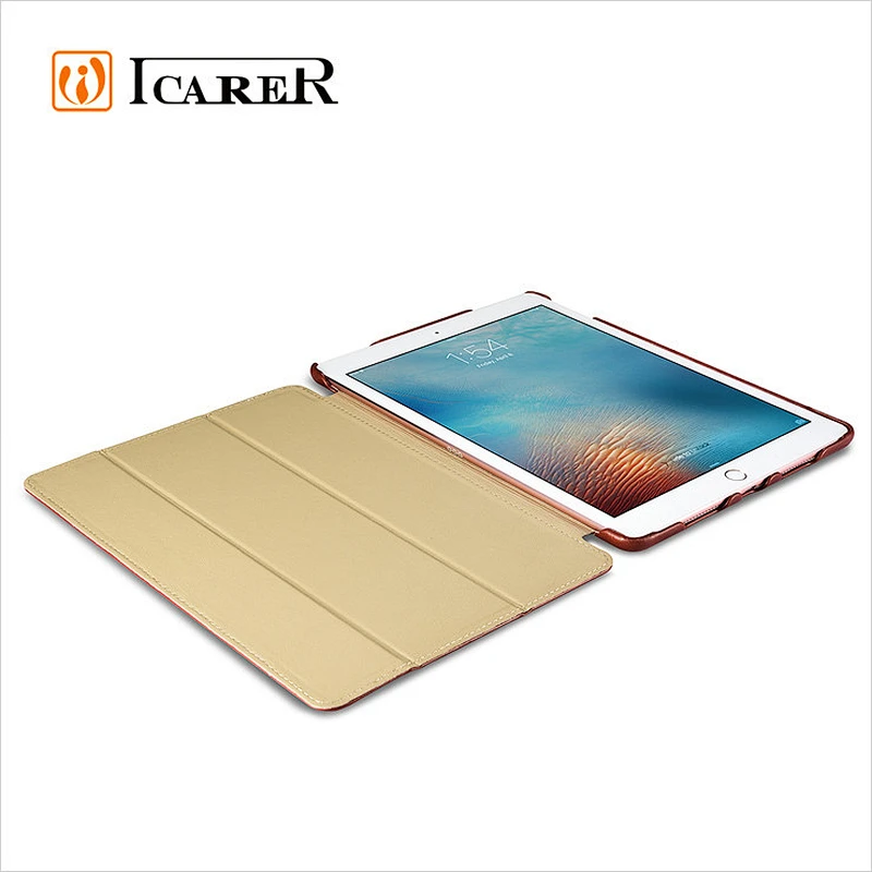 ICARER Genuine Leather Flip Case Cover for iPad Pro 9.7 Inch