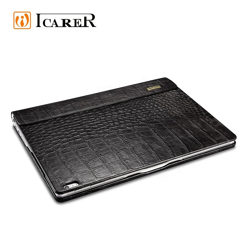 2019 Top Grade Innovative Design Embossed Crocodile Pattern Genuine Cowhide Leather Detachable Flip Case for Surface Book 2