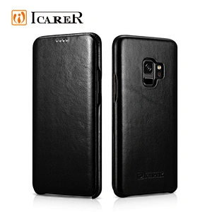 ICARER Leather Mobile Flip Case For Samsung Galaxy S9 Cell Phone Case For Samsung Galaxy S9