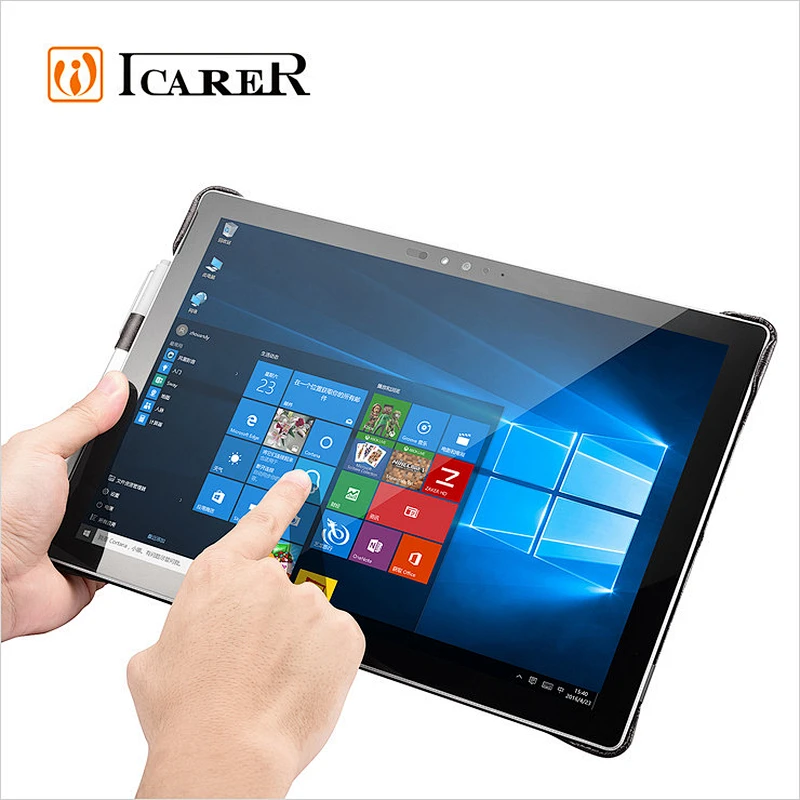 ICARER Genuine Leather Case for Microsoft Surface Pro 4 Back Cover with Stand Function