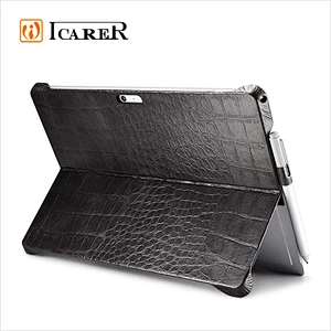ICARER Genuine Leather Case for Microsoft Surface Pro 4 Back Cover with Stand Function