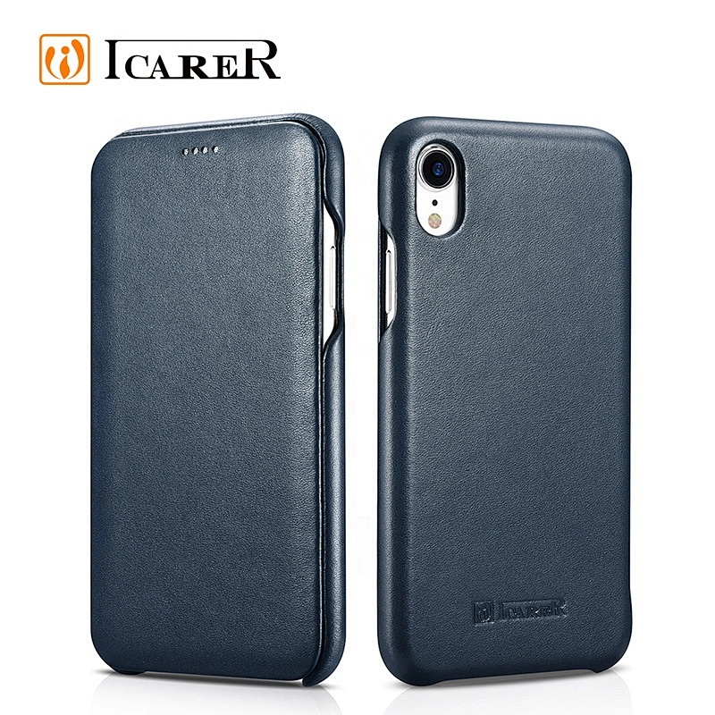 ICARER High Quality Real Leather Curved Edge Luxury Series Phone Case for iPhone XS Max
