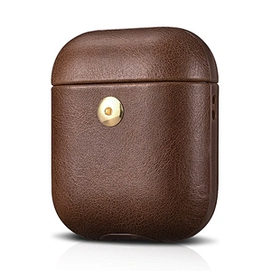 High Quality Support Qi Wireless Charging Crazy Horse Leather Case for AirPods for Apple Wireless Earphone