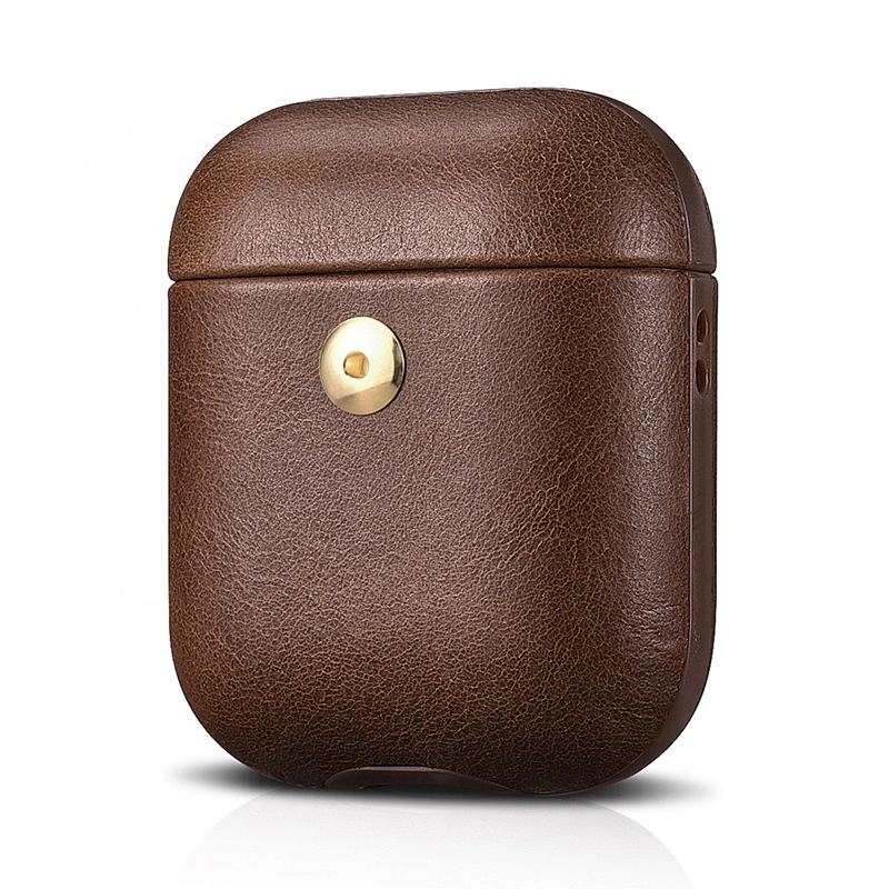 High Quality Support Qi Wireless Charging Crazy Horse Leather Case for AirPods for Apple Wireless Earphone