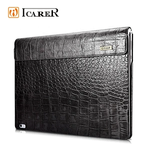 2019 Top Grade Innovative Design Embossed Crocodile Pattern Genuine Cowhide Leather Detachable Flip Case for Surface Book 2