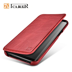 ICARER Distinguished Series Real Leather Detachable 2 in 1 Wallet Folio Case for Samsung S9/S9 Plus