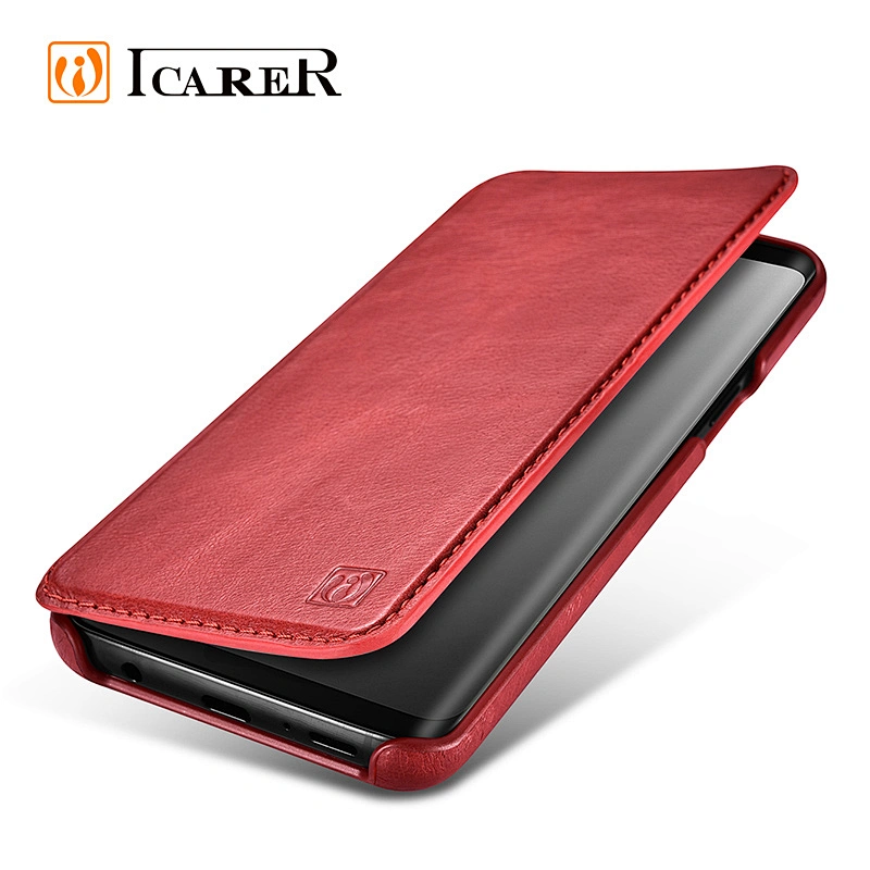ICARER Distinguished Series Real Leather Detachable 2 in 1 Wallet Folio Case for Samsung S9/S9 Plus