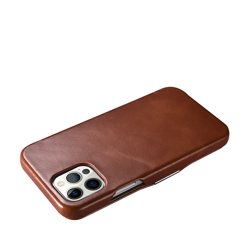 ICARER Vintage Genuine Leather Mobile Phone Case Side-open  6.7inch Case for iPhone 12 Pro Max