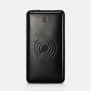 Customized Leather High Capacity Mobile Charger Fast Charging 10000mAh Power Bank