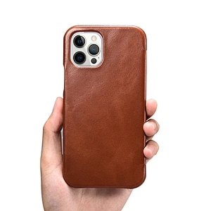 ICARER Vintage Genuine Leather Mobile Phone Case Side-open  6.7inch Case for iPhone 12 Pro Max