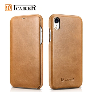ICARER Chinese Factory Wholesale Real Leather Mobile Phone Case for iPhone XS Max