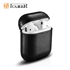 ICARER Wholesale Genuine Leather Full Cover Protection Case for Airpod case