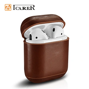 ICARER Wholesale Genuine Leather Full Cover Protection Case for Airpod case