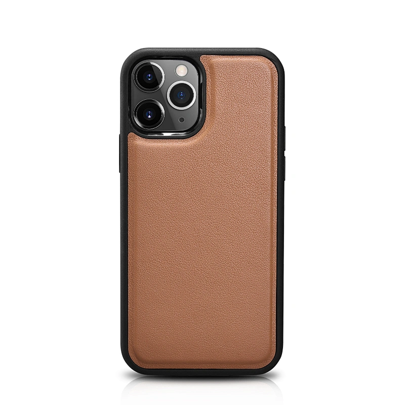 2020 ICARER  Black Luxury Flip Leather Phone Case 6.7 inch High Quality Genuine Leather Wallet  Cover for iPhone 12 Pro Max
