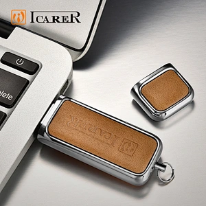 Wholesale High Quality OEM Support Logo Custom 16GB USB 2.0 Mini Leather USB Flash Drive Disk