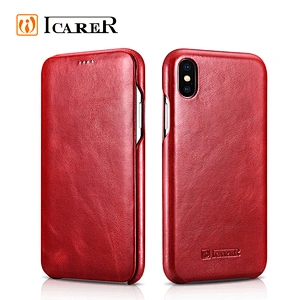 ICARER Chinese Factory Wholesale Real Leather Mobile Phone Case for iPhone XS Max