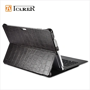 ICARER Genuine Leather Case for Microsoft Surface Pro 4 Crocodile Grain Series