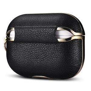 Wholesale Anti-fall Earphone Accessories Shockproof Genuine Leather Case for Airpods pro With Package