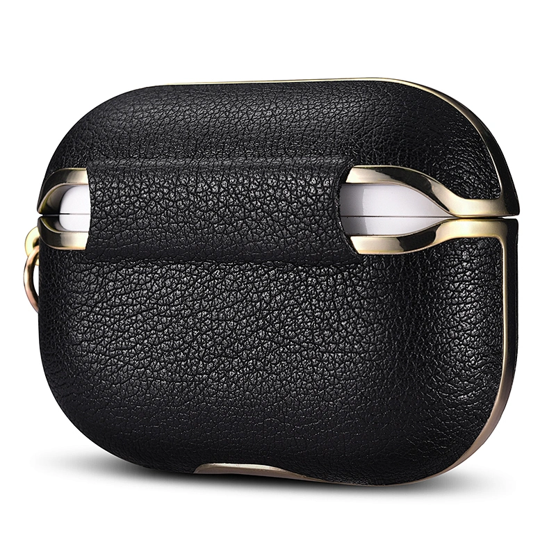 Wholesale Anti-fall Earphone Accessories Shockproof Genuine Leather Case for Airpods pro With Package