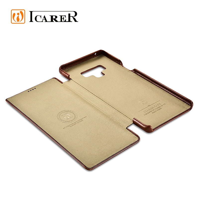 Hot Selling Top Quality Genuine Leather Flip Mobile Phone Cover Case For Samsung case for Galaxy Note 9